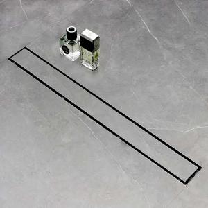SaniteModar Linear Shower Drain, Linear Drain 60 inch with 2 in 1 Tile Insert & Flat Panels, 304 Stainless Steel Brushed Invisible Shower Floor Drain with Hair Catcher and Leveling Feet