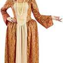 fun shack Tudor Costume Women Medieval Queen Outfit Anne Boleyn Dress for Historical Events and Themed Parties, Color Red Large