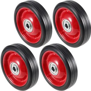 SEUNMUK 4 Pack 5" x 1.5" Solid Rubber Flat Free Tire, Premium Hand Truck Tires with Ball Bearings, 1/2 Inch Axle Hole, 88 lbs Capacity