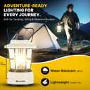 LUXPRO Retro LED Lantern - Battery-Powered Emergency Lantern - Water Resistant - Bright LED Lamp for Indoor & Outdoor Use - Use for Tents, Hiking or Hurricane Prep (Beige, Pack of 1)