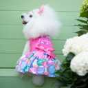 CuteBone Happy Easter Eggs Dog Dress Velvet for Small Dogs Girl Pink Puppy Dresses Dog Clothes CVA18L-D, Large