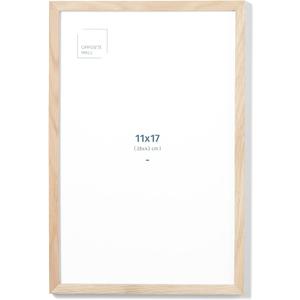 Opposite Wall - 11x17 in - Natural Solid Oak Wood Picture Frame - Lightweight, Versatile & Shatterproof - Wall Hanging Poster or Photo Frame - Wall Decor for Office, Gallery & Home