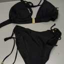 Blooming Jelly Womens Halter Triangle Bikini Sets Two Piece Cheeky Swimsuit String Sexy Bathing Suit Swim Suits, Size L