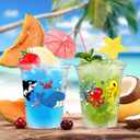 50Pcs Under the Sea Party Decorations Cups, Under the Sea Ocean Animals 12 oz Disposable Plastic Cups for Baby Shower Ocean Bachelorette Summer Birthday Party Favor Decorations Supplies