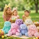 Civaner 12 Pcs Bunny Stuffed Animals Bulk 12.6 Inch Easter Plush Rabbit with Tie Colorful Bunny Plush Toys for Easter Basket Stuffers Valentines Birthday Gifts Baby Shower Wedding(Pastel Color)