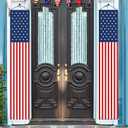 4th of July Independence Day Decorations Memorial Day Decor Indoor and Outdoor Hanging American Flag Banners (2 Pcs)