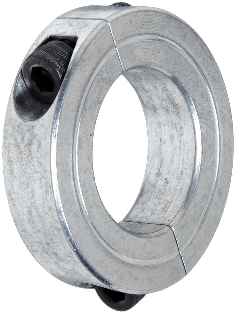 2C-112-A Aluminum Two-Piece Clamping Collar, 1-1/8" Bore Size, 1-7/8" Outside Diameter, 1/4"-28 x 3/4" Set Screw