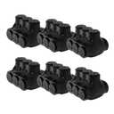 RVBOATPAT 6PCS Dual Entry Aluminum Wire Connector 3 Port Insulated Multi Tap Connector 2/0-6 AWG Splice Electrical Power Connector 3/16" Allen Hex