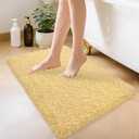 Yellow Bathroom Rug Mat Non Slip 36"x24", Super Absorbent Bath Mat Quick Drying, Soft Fluffy Thick Plush Microfiber Bath Rugs for Bathroom Floor, Tub and Shower, Machine Washable