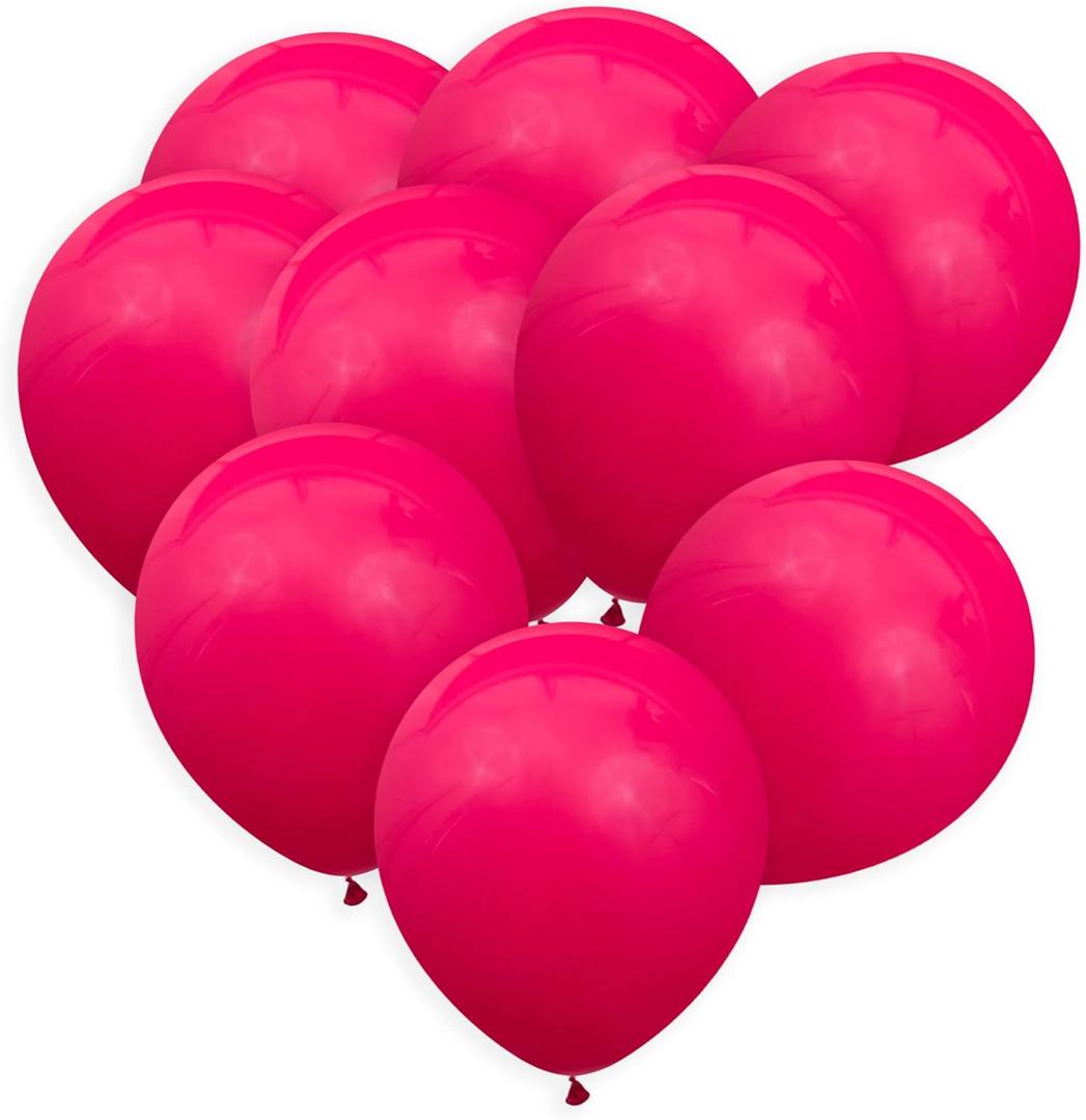 Fuchsia Balloons 50 Pack, 12 Inch Hot Pink Latex Balloons For Birthdays, Weddings, Baby Showers, Holidays