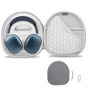 Micscrew AirPod Max Case with Sleep Mode Charging Funtion, Case for Apple AirPods Max Headphones, Portable Storage Bag(Gray)