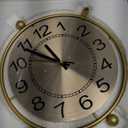 Large Wall Clock 37 Inch Creative Metal Ginkgo Leaf Design Silent Non Ticking Gold Decoration ClocksAdjustmentable Horizontally and Vertically for Living Room Bedroom Kitchen Home (37x20)