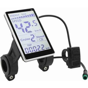 Electric Bike LCD Display, 5 Pin Universal E Scooter M5 Panel Meter Screen with Connector, E Bike Display Meter Control Panel Screen, 24V 36V 48V 60V, for 31.8 22.2mm Electric Bikes
