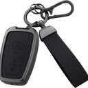 Key Fob Cover with Heavy-duty Keychain for 2018-2022 Toyota Highlander RAV4 Avalon Camry Corolla