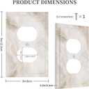 Beige Cloudy Marble Cream White Abstract Print Outlet Covers 1 Gang Duplex Light Switch Cover Decorative Switch Plates Electrical Receptacle Faceplate Wall Plate for Bathroom Bedroom Decor