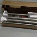 KAMANINA 1 Inch Double Curtain Rods for Windows 72 to 144 Inches (6-12 Feet), Silver Heavy Duty Double Curtain Rod, Telescoping Drapery Rod with Netted Texture Finials