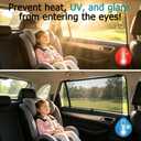 2 Pack Retractable Car Shades for Side Windows - Window Sun Shade for Car with Strong Suction Cups | Roller Shades UV Heat Block Sun Shade for Cars House Office Window (L:19.6"x19.6")