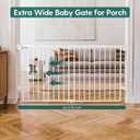 Babelio 31.5-55" No Bottom Bar Baby Gate Extra Wide, 2-in-1 Auto Close Dog Gate for The House, Stairs and Doorways, with Large Walk Thru Door, White