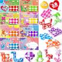 Valentines Cards for Kids Classroom, 28 Packs Mini Twist Puzzle Snake Cube Toys with cards, Ideal Kids Exchange Gifts for School, Perfect Valentines Party Favors for Kids Boys Girls