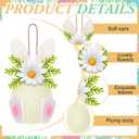 18 Pcs Easter Hanging Bunny Ornaments Felt Pastel Bunny Egg Tree Ornament Spring Egg Hanging Decor 3D Felt Rabbit Decoration Easter Gift for Tree Wall Doors Mantels Decor