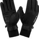 2Pack Winter Gloves Women Men - Winter Gloves for Women Cold Weather, Large Touch Screen Solid Lightweight Waterproof Thermal Ski Gloves for Running Cycling Outdoor Activities, Black