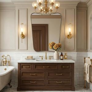 ANDY STAR Irregular 32"x40" Gold Mirrors for Bathroom Sink