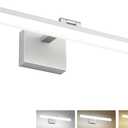 SOLFART 23.6 inch 3 Color Temperature Dimmable Modern Adjustable Light for Bathroom Lighting Fixtures LED Modern Silver Vanity Lights 3000K/ 4500K/ 6000K