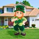 St. Patrick's Day Yard Signs Leprechaun Garden Stakes, 41.3" H Metal St. Patrick's Day Decorations Outdoor, Decorative Irish St. Patrick's Day Garden Sign for Home Party Yard Lawn Patio Porch Decor