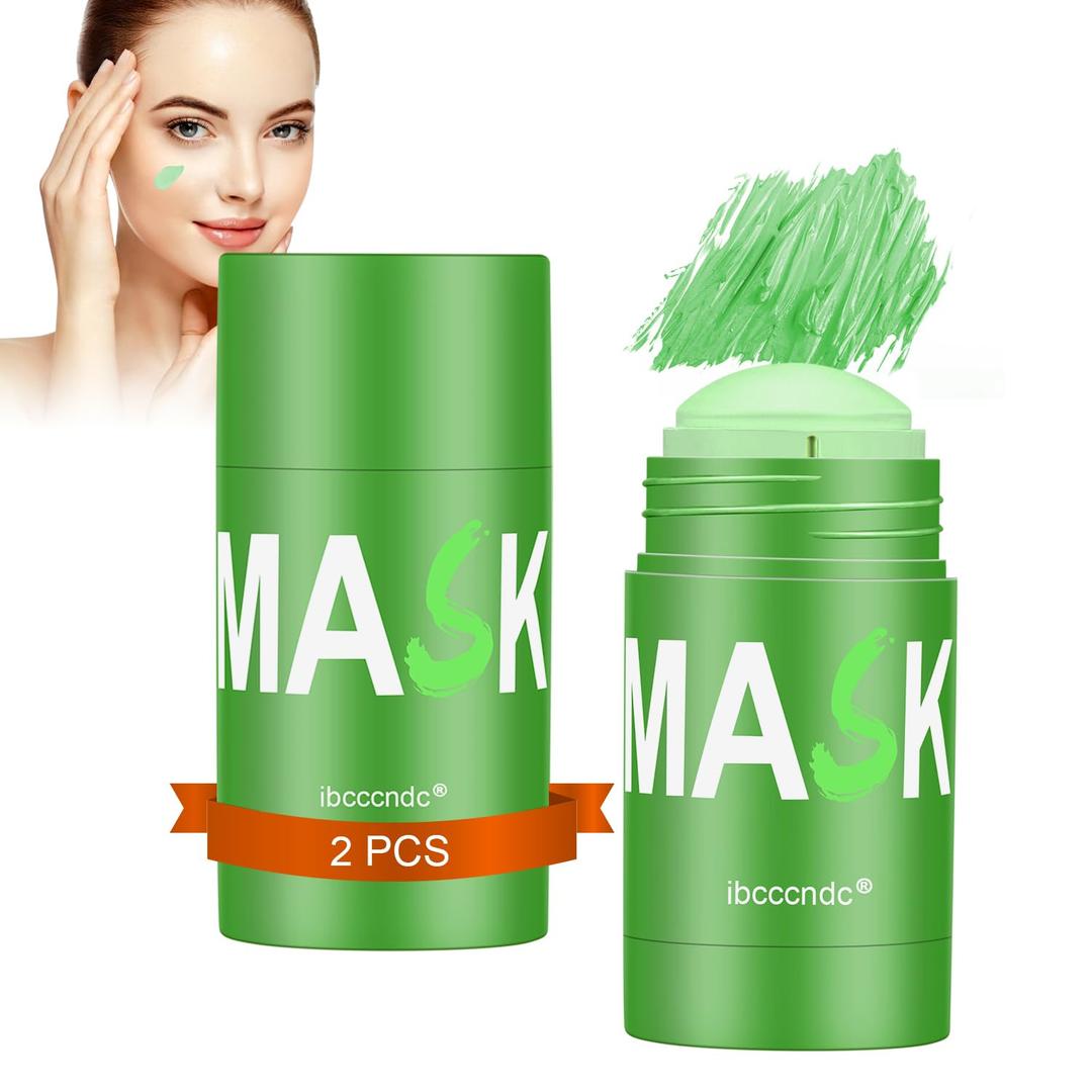 Green Tea Deep Cleanse Mask 2PCS, Blackhead Remover with Green Tea Extract for Face Deep Pore Cleansing, Oil Control, Moisturizing, and Shrink Blackheads for Men Women All Skin Types