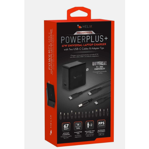 Helix 65W Universal USB-C Laptop Charger Power Adapter (ETHNBC65U) Black