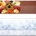 Baderke 1 Set 16" x 9" Plastic Chilled Serving Tray for Parties with Compartments Ice Chilled Party Platter Charcuterie Serving Board Cold Dish Dip for Fruit Seafood Vegetable Appetizer (Dark Wood)