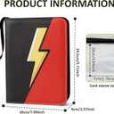 Trading Card Binder Album, 400 Pockets, 50 Removable 4-Pocket Pages, Waterproof (Black & Red)