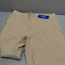 ISEEGZ 30" Men's Linen Pants Casual Dress Pants Drawstring Lightweight Business Trousers with 4 Pockets Beach Summer Khaki