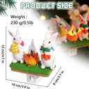 Easter Egg Bunny Campfire Flickering Night Light, Easter 3D Rabbit Night Light Plug in, Bunnies Figurine Lamps, Easter Decorations Indoor