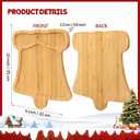 TJ POP Christmas Bell-Shaped Bamboo Serving Platter, Holiday Decorative Jingle Bell Candy Snack Tray, 10 x 9 Natural Wood Serving Tray Cute Charcuterie Board for Cheese, Cookies & Festive Displays