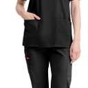 Dickies EDS Signature Scrubs for Women and Scrubs for Men, Unisex One Pocket V-Neck Top in Soft Brushed Poplin 83706, Size 4-XL