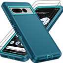 Pilaru for Google Pixel 7 Pro Case,Pixel 7 Pro Case with 2Pcs HD Screen Protector, Military Grade 3 in 1 Shockproof/Dustproof/Drop Proof Military Grade Protective Cover for Pixel 7Pro-Green