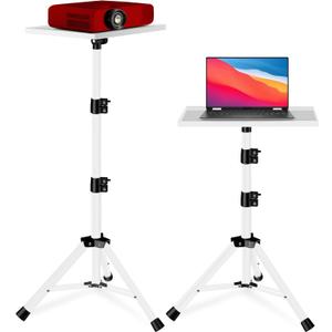 Projector Stand, 22 to 55 Inch Laptop Stand, Projector Tripod with Phone Holder, Tripod for Projector, DJ Equipment, Projector Stand for Outdoor Movies, Office, Home, Stage or Studio (White)