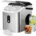 EUHOMY Countertop Ice Maker Machine with Handle, 26.3lbs Daily