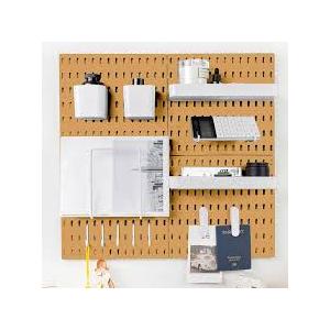RIVTUN Pegboard Combination Kit for Wall Organizer, Wall Mounted Peg Board Kits for Kitchen, Bedroom, Office, &Bathroom, 4 Pieces White Pegboards and 14 Accessories, 22" x 22"