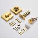 Single Cylinder Deadbolt Lock - Gold Satin Brass Square for Front Door with 3 Keys Modern Heavy Duty High Security Lock (Deadbolt, Satin Brass)