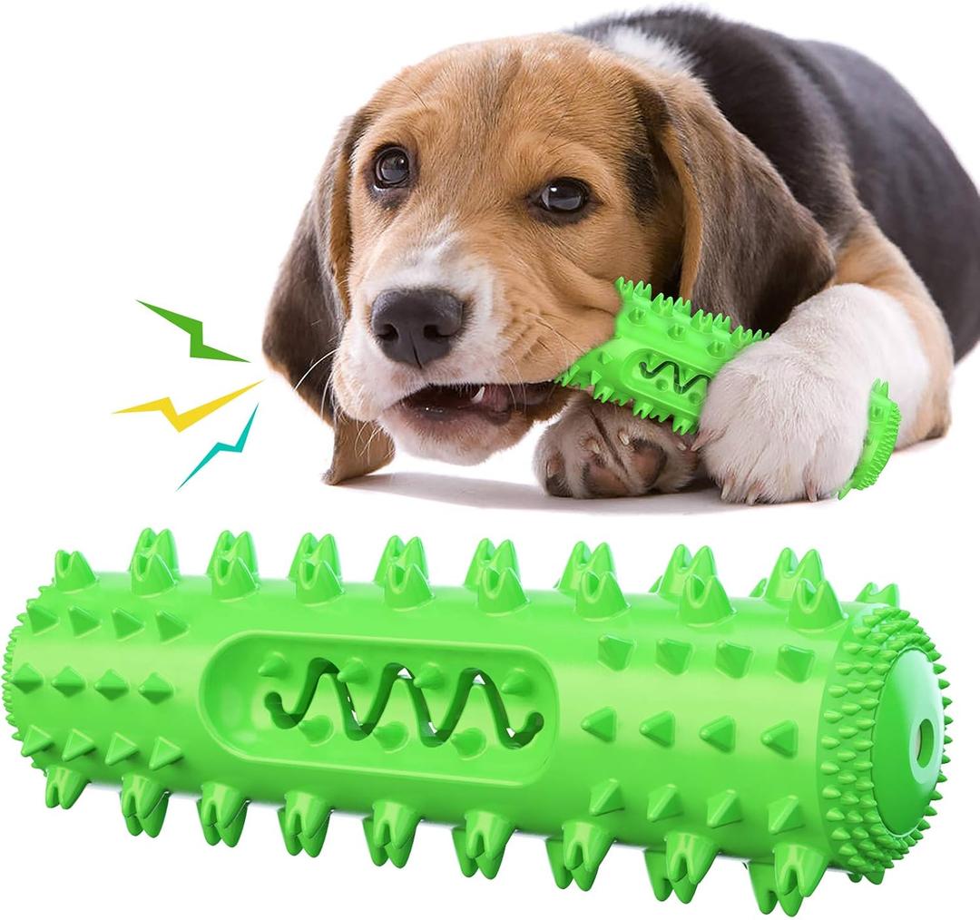 Dog Chew Toys for Aggressive Chewers, Dog Toothbrush Care Cleaning Stick, Puppy Toothing Chew Toy for Small Middle Dog (Green)