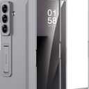 Miimall for Galaxy Z Fold 7 with Case Screen Protector,[Camera Protection]Built-in Adjustable Kickstand,Magnetic Hinge,Upgraded Camera Protection All-Inclusive Phone Cases for Galaxy Z Fold 7 5G Grey