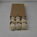 Liliful 15 Pcs Velvet Christmas Balls Bulk Flocked Christmas Tree Ball Ornaments Plastic Xmas Decorative Hanging Ornaments(Creamy White,3.15 Inch)