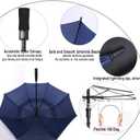 Golf Umbrella Large 62 Inch Inch, Extra Large Oversize Double Canopy Vented Windproof Waterproof Umbrella, Automatic Open Golf Umbrella for Men and Women and Family.