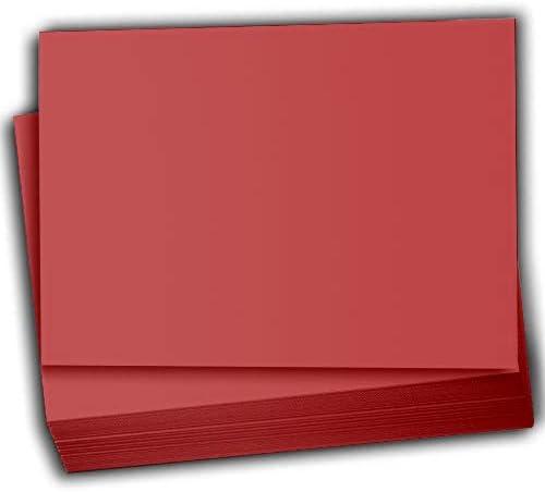 Hamilco Colored Scrapbook Cardstock Paper 5x7 Card Stock Paper 65 lb Cover 100 Pack (Crimson Red)