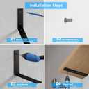 6-Pack Heavy Duty 12-Inch Black Shelf Brackets, L Shelf Bracket 12 Inch for Floating Shelves, 1/5-Inch Thick