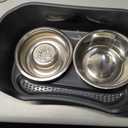 Neater Feeder - Express Model w/ Slow Feed Bowl - Mess-Proof Dog Bowls (M/L, Black) Made in USA – Elevated, No Spill, Non-Tip, Non-Slip, Raised Stainless Steel Food/Water Pet Bowls Aid Digestion
