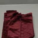 DEZENE Burgundy Throw Pillow Covers: 2 Pack 18x18 Inch Original Striped Velvet Square Decorative Pillow Cases for Farmhouse Couch