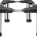 Mini Fridge Stand for 17-27 Inch Appliance, 4 Strong Feet Adjustable Base Tray Anti-Vibration for Mini Refrigerator Washing Machine Pedestal Dryer, Max Load 450lbs (Black, 11.4"-12.6" Height)